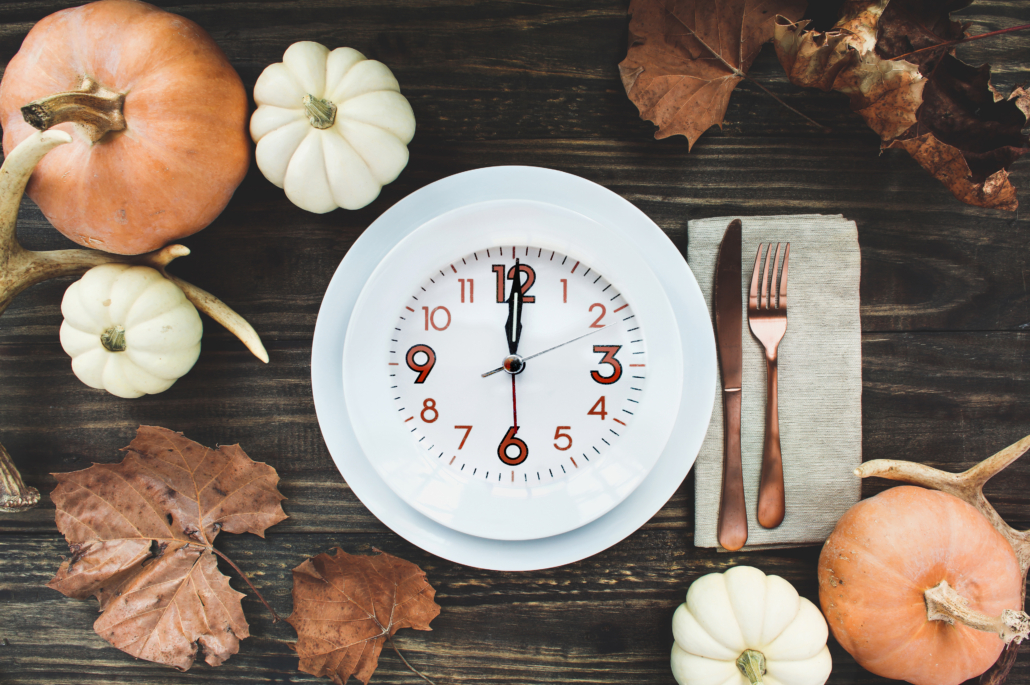 Beautiful Thanksgiving Table of Empty Place Setting with Decor Intermittent Fasting