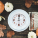 Beautiful Thanksgiving Table of Empty Place Setting with Decor Intermittent Fasting